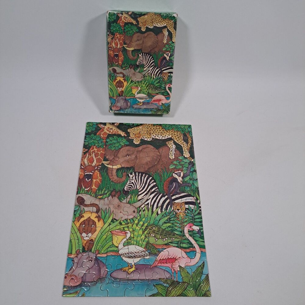 VTG Springbok It's a Jungle in Here Mini Puzzle Over 100 Pieces Hallmark READ